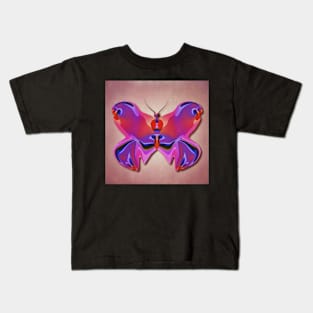 Pink and Purple Bright Abstract Butterfly Kids T-Shirt